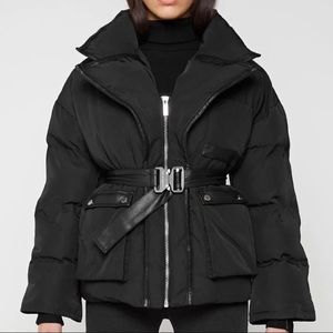 Black Belted Puffer Coat